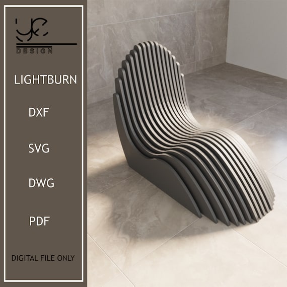 Parametric Wavy Chair Plan, CNC Furniture (Digital File)