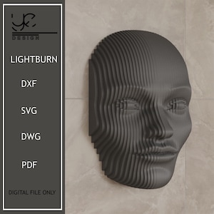 Parametric Wooden Face Wall Decor: CNC Cut Files (Digital Download)