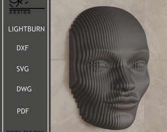 Parametric Wooden Face Wall Decor: CNC Cut Files (Digital Download)