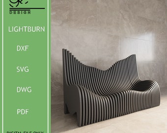 Parametric Sofa CNC Files, Modern Bench Design (Digital Download)