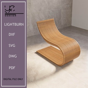 Progettazione di sedie parametriche per ufficio domestico e interni Download digitale, sedia parametrica in legno Dxf, mobili in legno CNC, macchina CNC, taglio laser