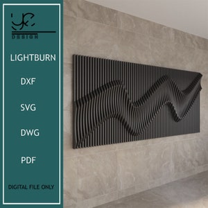Parametric Wall Art Decor,Wavy Pattern,Design For Home Office And interiors Digital Download DXF Files Vector Template,Parametric,Dxf,Cnc