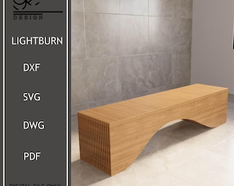 Parametric Bench Design: Wavy Wooden Office Seat (Digital File)