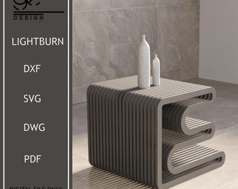 Parametric Coffee Table CNC Cutting File: Wavy Wood Design (Digital File)