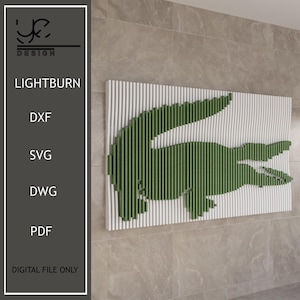 Sculpture murale paramétrique en bois de crocodile, décoration d'art murale en alligator, art de conception paramétrique, art mural en bois à suspendre, décoration d'animaux, mur en MDF