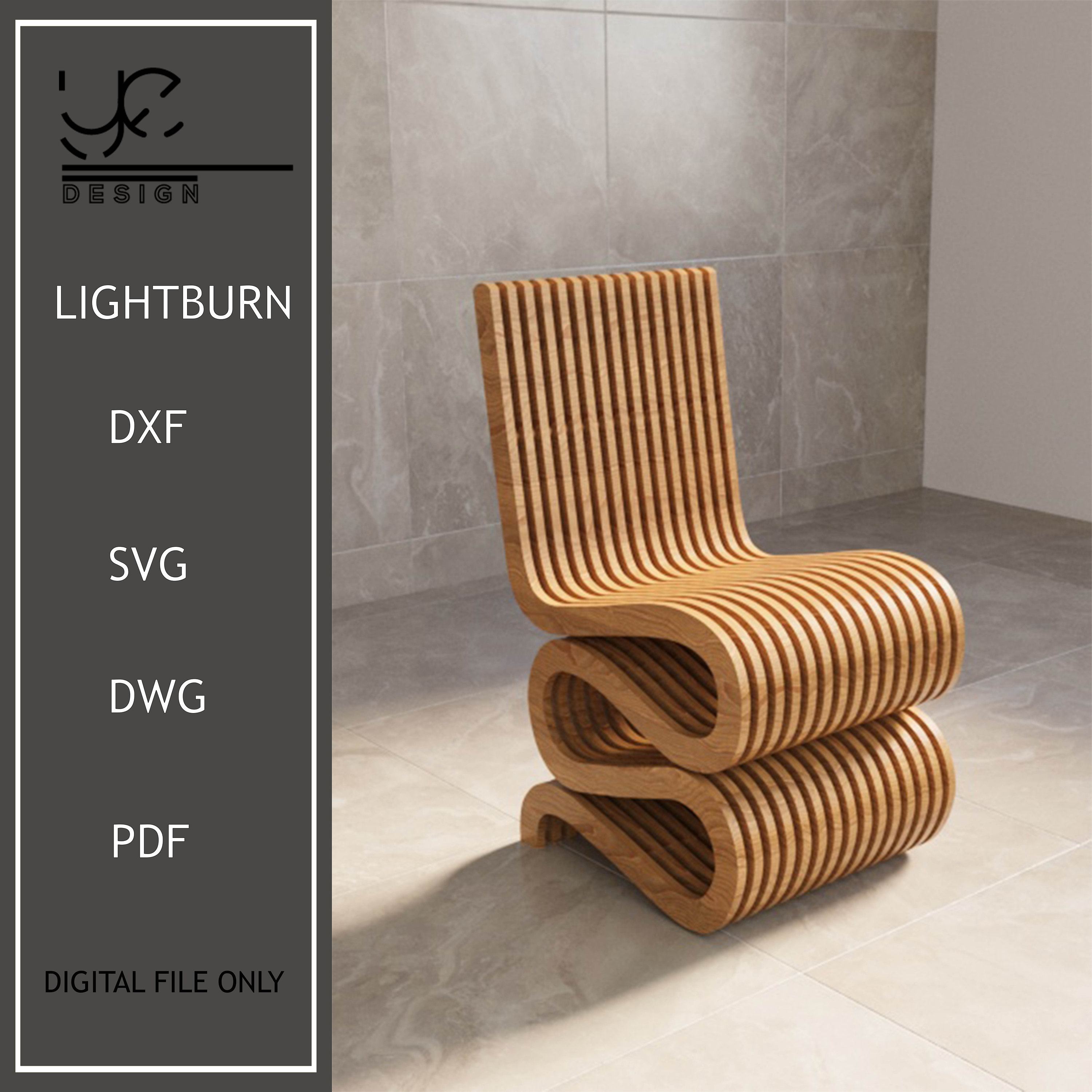 Wavy Wooden Art Chair, Parametric Design Plans (SVG, PDF) - Etsy