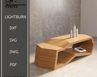 Wavy CNC Coffee Table Plans: Parametric Design (Digital File)