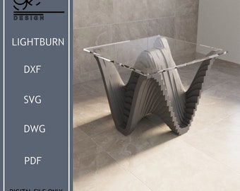 Wave Form Parametric Table, CNC Cut Files (Digital Download)