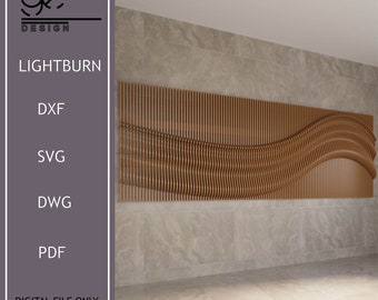 Parametric Waves Wall Art CNC Plan: Sliced Panel Template (Digital File)