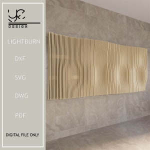 Wavy Wooden Parametric Wall Art CNC Router Files (Digital File)