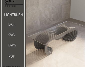 Wavy Wooden Coffee Table - Parametric Art Furniture (Digital File)