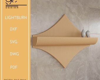 Parametric Wavy Wooden Wall Shelf Decor CNC File (Digital Download)