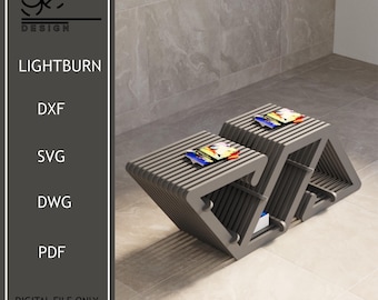 Modern Parametric Coffee Table: Wavy Wood Art Decor (Digital File)