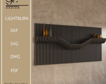 Parametric Shelf,Parametric Shelf Decor,Small Modern Wooden Shelf Decor Svg Dxf Eps Pdf, Parametric Wall Console,Wooden Shelf Decor,Cnc