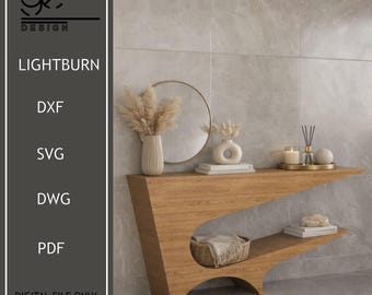 Parametric Wooden Console,Modern CNC Entryway Table,Wood Furniture Digital Files,Cnc Cutting File