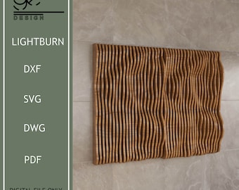 Parametrisch golvend houten wanddecor, houtwerkplannen (digitaal bestand)