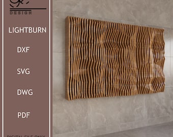 Parametric Wall Art Decor,Wooden Panel,Wood Wall,Wavy Design,Woodworking Plan Cnc