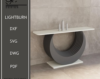 Parametric Wavy Console Table Dresser: CNC Cut File (Digital Download)