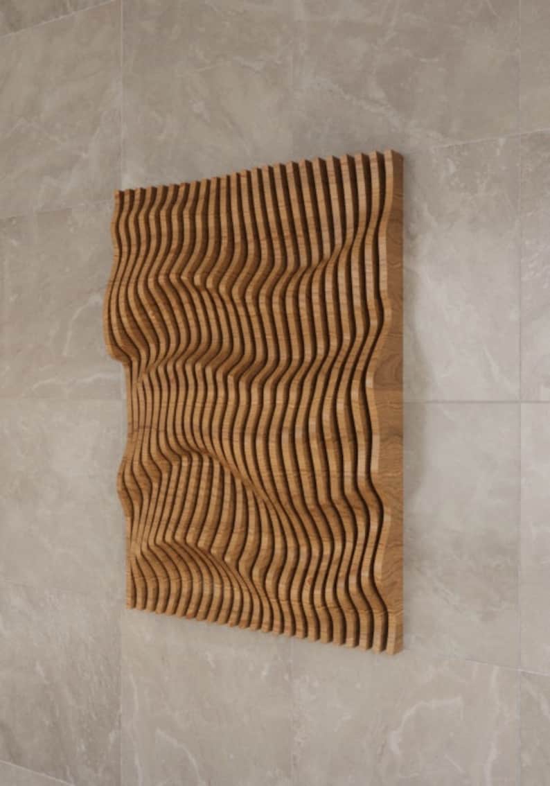 Wavy Wooden Wall Decor: Parametric Wall Art File (digital Download) - Etsy