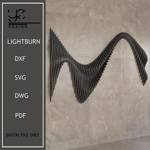 Parametric Wavy Wooden Wall Art Decor: CNC Laser Cut Files (Digital Download)