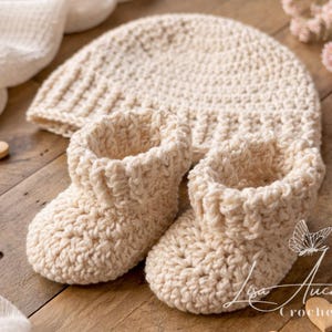 Baby Hat & Booties Crochet Pattern: Beginner-Friendly Newborn Set (PDF Patterns) Video Tutorial included