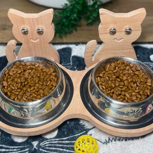 Torlam Elevated Cat Bowls, Wall Mounted Cat Food Dish, Raised Cat Food and  Water Bowls, Stainless Steel Elevated Pet Bowls with Stand, Nonslip No