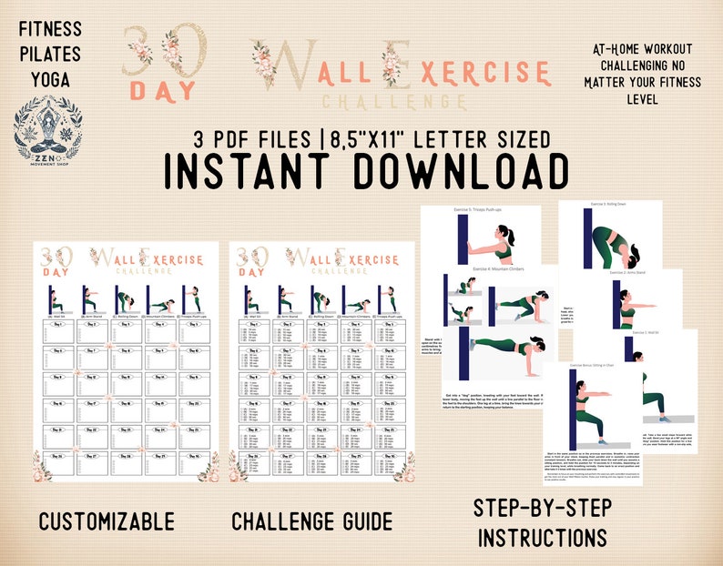 30 Day Wall Exercise Challenge - Il 794xN.5490775364 F7gj 