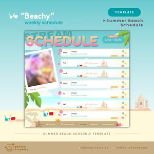 Stream Schedule Summer Beach | Summer Beach Theme |  Vtuber Schedule