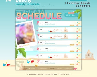 Stromplan Summer Beach | Sommer-Strand-Thema | Vtuber Spielplan