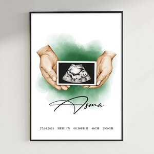 Cartel de nacimiento, Regalo de bebé personalizado, Regalo de nacimiento personalizado con fechas de nacimiento, Cartel de la habitación de los niños, Regalo de bautismo