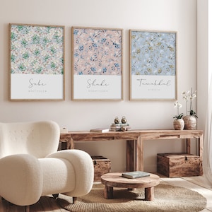 Set of Printable Sabr Shukr Tawakkul Flowers, Islamic Wall Art, Digital Download, Muslim Posters and Prints, Islamic Gifts,Printable Artwork