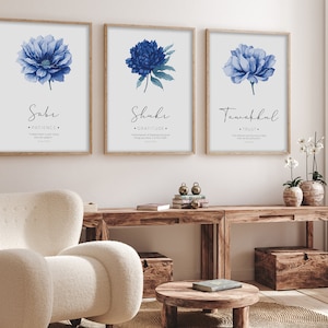 Set of 3 Islamic Digital Art Prints, Islamic Printable Wall Art, Inspirational Muslim Posters, Islamic Gifts Sabr Shukr Tawakkul Quran Verse