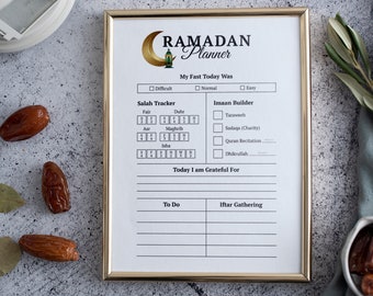 Planificador diario islámico de Ramadán, Rastreador de Salah, Rastreador del Corán, Diario islámico, Planificador diario musulmán, Decoración de Ramadán, Regalos de Ramadán