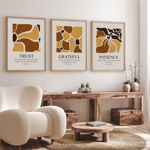 3 Piece Islamic Wall Art, Set of 3 Islamic Prints, Muslim Wall Art, Islamic Gifts, Sabr Shukr Tawakkul Printable Art, Digital Islamic Poster
