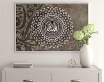 Caligrafía árabe: Asma ul Husna, 99 nombres de Alá, Arte mural islámico, Caligrafía islámica, Nombres de Alá, Decoración islámica para el hogar, Regalos musulmanes