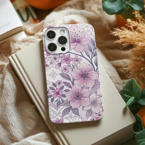 Islamic Floral Phone Case, Gift for Him and Her, Elegant Muslim Art Print, Protective Cover for iPhone and Samsung, Islamic Art