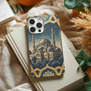 Mosque Phone Case, Muslim Gift for Him and Her - Islamic Art Print, Protective Cover for iPhone & Android