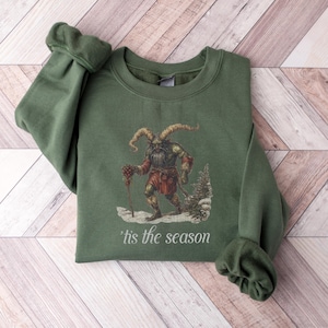 Krampus Shirt Creepy Christmas Vintage Krampus T-Shirt Goth Shirt Weirdcore Alternative Christmas Shirt Krampus Tis The Season Holiday Shirt