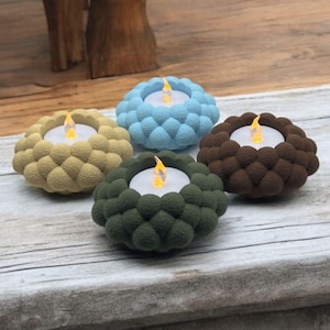 Bubble Textured Tealight Candle Holder| Modern LED Candle Included| Home Decor| Multiple Colors Available| Housewarming Gift| Mother&#39;s Day
