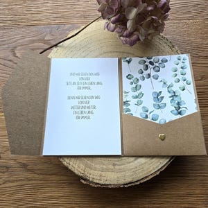 Personalisierte Hochzeitskarte Eukalyptus