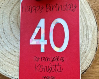 Geburtstagkarte Happy Birthday, Konfetti