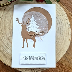 Weihnachtskarte handgemacht 'Hirsch'