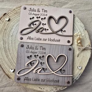 Geldgeschenk, Karte zur Hochzeit, Holzkarte, Personalisiert, Geldgeschenk