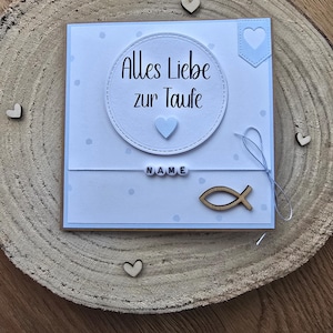 Karte zur Taufe, Fisch, personalisiert