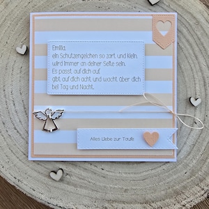 Karte zur Taufe, Schutzengel, personalisiert