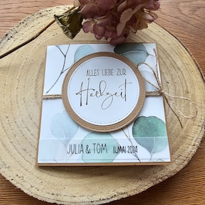 Karte zur Hochzeit, Eukalyptus