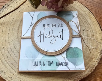 Karte zur Hochzeit, Eukalyptus