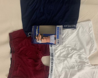 3Pack Cotton Casual Box Underwear, American Shark