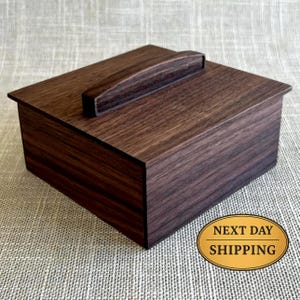 Personalized Holiday Walnut Keepsake Box – Handmade Wooden Memory Box