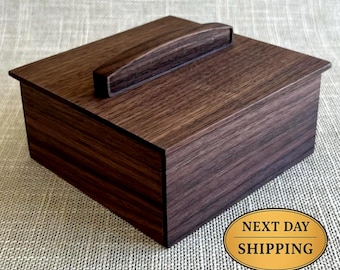 Wooden Keepsake Box - Memory Box - Walnut Keepsake Box - First